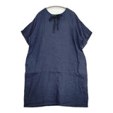 fog linen work リネン リトアニア製 バックリボン 半袖 ワンピース ネイビー レディース フォグリネンワーク【中古】6-0828S◎