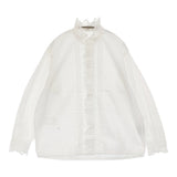 45R/45rpm 三子のカットワークフリルブラウス 定価57200円 ブラウス シャツ ホワイト レディース フォーティーファイブアールピーエム【中古】6-0811M♪