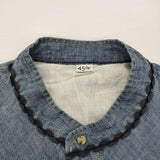 45R/45rpm 瑠璃ダンガリーのタンバリンブラウス（重） 定価47300円 ブラウス シャツ ライトブルー レディース フォーティーファイブアールピーエム【中古】6-0811M♪