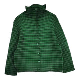 me ISSEY MIYAKE チェックプリントプリーツ MI31FO262 ジャケット グリーン ブラック レディース ミー イッセイミヤケ【中古】6-0930M∞