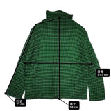 me ISSEY MIYAKE チェックプリントプリーツ MI31FO262 ジャケット グリーン ブラック レディース ミー イッセイミヤケ【中古】6-0930M∞