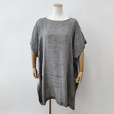 evam eva linen poncho リネンポンチョ ワンピース 定価26400円 E221T193 ポンチョ グレー レディース エヴァムエヴァ【中古】6-0828S◎