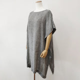 evam eva linen poncho リネンポンチョ ワンピース 定価26400円 E221T193 ポンチョ グレー レディース エヴァムエヴァ【中古】6-0828S◎