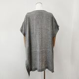 evam eva linen poncho リネンポンチョ ワンピース 定価26400円 E221T193 ポンチョ グレー レディース エヴァムエヴァ【中古】6-0828S◎
