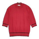 OLD ENGLAND コットン ハイネックニット 配色 バイカラー 570-52120021 セーター ニット レッド ネイビー レディース オールドイングランド【中古】6-1003M∞