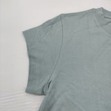 MARGARET HOWELL PLAIN COTTON JERSEY TOP 578-6168201 定価16500円 コットン 半袖Ｔシャツ カットソー 26SS ターコイズ ブルーグレー レディース マーガレットハウエル【中古】6-0814S♪