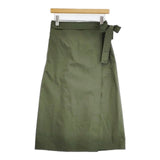 DESCENTE WRAP SKIRT ラップ ポリエステルコットン ロングスカート カーキ レディース デサント【中古】6-0926M∞