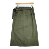 DESCENTE WRAP SKIRT ラップ ポリエステルコットン ロングスカート カーキ レディース デサント【中古】6-0926M∞