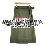 DESCENTE WRAP SKIRT ラップ ポリエステルコットン ロングスカート カーキ レディース デサント【中古】6-0926M∞