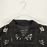TODAYFUL Embroidery Patchwork Shirts 定価24200円 刺繍 パッチワーク 開襟 オープンカラー 長袖シャツ ブラック レディース トゥデイフル【中古】6-0814M♪