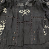 TODAYFUL Embroidery Patchwork Shirts 定価24200円 刺繍 パッチワーク 開襟 オープンカラー 長袖シャツ ブラック レディース トゥデイフル【中古】6-0814M♪