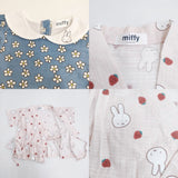 miffy 未使用品 花柄 いちご 甚平 2点セット 子供服 キッズ サイズ90cm/100cm ワンピース ブルー ホワイト ピンク レディース ミッフィー【中古】6-0905S◎