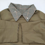 Liesse REVERSIBLE OVERCOAT 3 定価85800円 大草直子コラボ ガンクラブチェック リバーシブル コート 25AW カーキ レディース リエス【中古】6-0925T♪