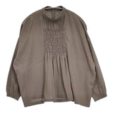 evam eva シャーリングプルオーバー ブラウス 定価28600円 E233T085 ブラウス シャツ 23AW グレー レディース エヴァムエヴァ【中古】6-0930M∞