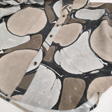 ISSEY MIYAKE STONE 墨流し IM13FJ011 ドルマンスリーブ 長袖シャツ 21AW ベージュ グレー レディース イッセイミヤケ【中古】6-0821M♪