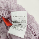 Haat ISSEY MIYAKE KUMO SHIBORI 蜘蛛絞り シアー HA11KJ330 サイズ2 リネン混 カットソー ラベンダー レディース ハートイッセイミヤケ【中古】6-0821M♪