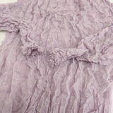 Haat ISSEY MIYAKE KUMO SHIBORI 蜘蛛絞り シアー HA11KJ330 サイズ2 リネン混 カットソー ラベンダー レディース ハートイッセイミヤケ【中古】6-0821M♪