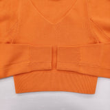 CLANE 新品 V NECK SHORT KNIT TOPS サイズ1 定価22000円 16106-2062 セーター ニット 24SS オレンジ レディース クラネ【中古】6-0818M♪#