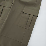 TRENT 新品 CARGO PANTS 定価32450円 812899140923 ナイロン混 イージー カーゴパンツ カーキ レディース トラント【中古】6-0818G♪#