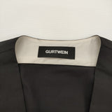 GURTWEIN ガーウィン deep V-neck slim-fit tailored shirt サイズS/36 切替 2411-0507 長袖シャツ 24SS ブラック ホワイト レディース【中古】6-0818M♪#