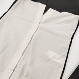 GURTWEIN ガーウィン deep V-neck slim-fit tailored shirt サイズS/36 切替 2411-0507 長袖シャツ 24SS ブラック ホワイト レディース【中古】6-0818M♪#