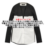 GURTWEIN ガーウィン deep V-neck slim-fit tailored shirt サイズS/36 切替 2411-0507 長袖シャツ 24SS ブラック ホワイト レディース【中古】6-0818M♪#