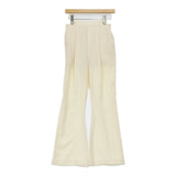 ENFOLD 新品 BOOTS-CUT PANTS 38 定価26400円 ペチコート付き イージーフレア ブーツカット パンツ 24SS エクリュ オフホワイト レディース エンフォルド【中古】6-0818M♪