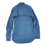 GURTWEIN ガーウィン 新品 Iconic bat-sleeve denim shirt サイズS/36 2411-0510 切替 デニム 長袖シャツ 24SS ブルー レディース【中古】6-0818M♪