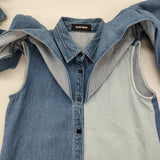 GURTWEIN ガーウィン 新品 Iconic bat-sleeve denim shirt サイズS/36 2411-0510 切替 デニム 長袖シャツ 24SS ブルー レディース【中古】6-0818M♪