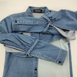 GURTWEIN ガーウィン 新品 Iconic bat-sleeve denim shirt サイズS/36 2411-0510 切替 デニム 長袖シャツ 24SS ブルー レディース【中古】6-0818M♪