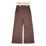 TRENT 新品 CHECK BAGGIE PANT チェックバギーパンツ 定価23100円 812899290923 パンツ ブラウン ネイビー レディース トラント【中古】6-0818T♪#