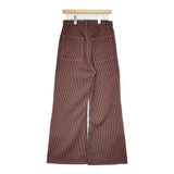 TRENT 新品 CHECK BAGGIE PANT チェックバギーパンツ 定価23100円 812899290923 パンツ ブラウン ネイビー レディース トラント【中古】6-0818T♪#