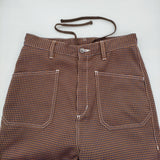 TRENT 新品 CHECK BAGGIE PANT チェックバギーパンツ 定価23100円 812899290923 パンツ ブラウン ネイビー レディース トラント【中古】6-0818T♪#