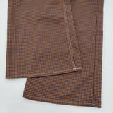 TRENT 新品 CHECK BAGGIE PANT チェックバギーパンツ 定価23100円 812899290923 パンツ ブラウン ネイビー レディース トラント【中古】6-0818T♪#