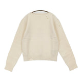 MM6/Maison Margiela 新品 ダメージ加工 プルオーバー 定価101200円 圧縮ウール サイズS セーター ニット オフホワイト レディース エムエム6/メゾンマルジェラ【中古】6-0818T♪