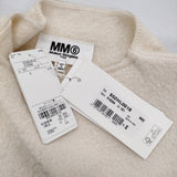 MM6/Maison Margiela 新品 ダメージ加工 プルオーバー 定価101200円 圧縮ウール サイズS セーター ニット オフホワイト レディース エムエム6/メゾンマルジェラ【中古】6-0818T♪