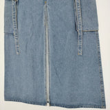 ESTHE 新品 Denim Cargo Maxi Skirt デニムカーゴマキシスカート サイズS 142-3093 ロングスカート ブルー レディース エステ【中古】6-0818G♪
