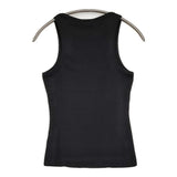 GANNI 新品 SOFT COTTON RIB TANK TOP リブタンクトップ サイズS 定価15400円 T3898 刺繍 タンクトップ ブラック レディース ガニー【中古】6-0818S♪