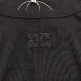 GANNI 新品 SOFT COTTON RIB TANK TOP リブタンクトップ サイズS 定価15400円 T3898 刺繍 タンクトップ ブラック レディース ガニー【中古】6-0818S♪