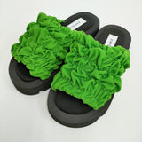 ENFOLD 新品 WAVE SANDALS 定価44000円 サイズ36 300HS255-2460 サンダル 24SS グリーン ブラック レディース エンフォルド【中古】6-0821S♪#