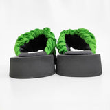 ENFOLD 新品 WAVE SANDALS 定価44000円 サイズ36 300HS255-2460 サンダル 24SS グリーン ブラック レディース エンフォルド【中古】6-0821S♪#