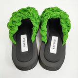 ENFOLD 新品 WAVE SANDALS 定価44000円 サイズ36 300HS255-2460 サンダル 24SS グリーン ブラック レディース エンフォルド【中古】6-0821S♪#