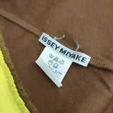 ISSEY MIYAKE IM62JH525 サイズ2 コットン ノースリーブ ワンピース イエロー ブラウン レディース イッセイミヤケ【中古】6-0831S◎