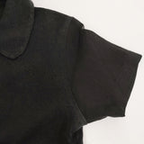 tricot COMME des GARCONS 90年代 AD1997 リネン 異素材 ニット 半袖シャツ ブラック レディース トリココムデギャルソン【中古】6-0831S◎