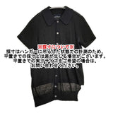 tricot COMME des GARCONS 90年代 AD1997 リネン 異素材 ニット 半袖シャツ ブラック レディース トリココムデギャルソン【中古】6-0831S◎