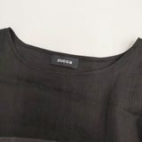 ZUCCa 特殊プリント ZU61FH099 リネン Mサイズ 変形 ノースリーブ ワンピース ブラック レディース ズッカ【中古】6-0831S◎