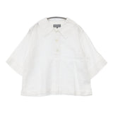 MARGARET HOWELL 24SS LINEN VOILE 578-4152005 サイズ1 定価34100円 半袖 ブラウス シャツ ホワイト レディース マーガレットハウエル【中古】6-0831S◎