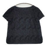49AV.junko shimada カットワーク トンボ柄 4973222206 コットン サイズ38 半袖 ブラウス シャツ ブラック レディース ジュンコシマダ【中古】6-0831S◎