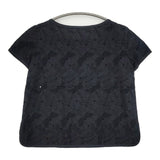 49AV.junko shimada カットワーク トンボ柄 4973222206 コットン サイズ38 半袖 ブラウス シャツ ブラック レディース ジュンコシマダ【中古】6-0831S◎