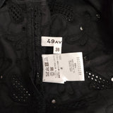 49AV.junko shimada カットワーク トンボ柄 4973222206 コットン サイズ38 半袖 ブラウス シャツ ブラック レディース ジュンコシマダ【中古】6-0831S◎
